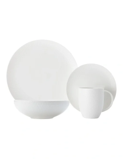 Maxwell & Williams White Basics Diamonds 16 Piece Dinner Set -Homeware Haven Shop