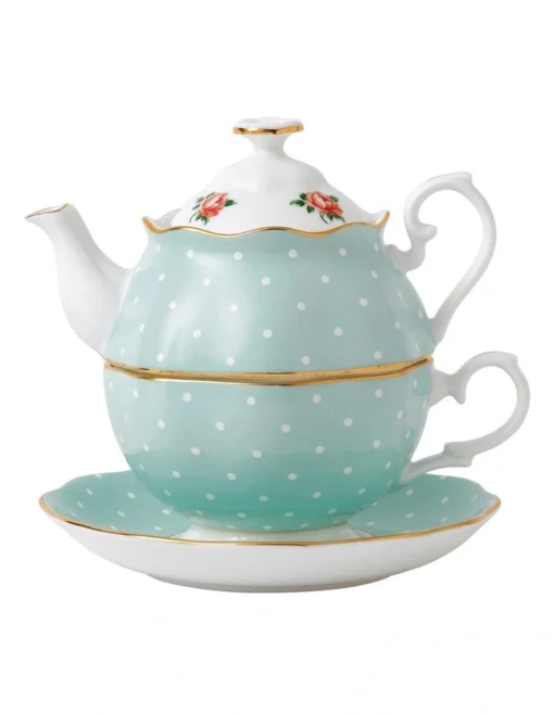 Polka Rose Teapot For One Green -Homeware Haven Shop
