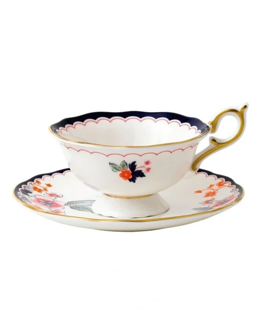 Wedgwood Wonderlust Jasmine Bloom Teacup & Saucer White -Homeware Haven Shop