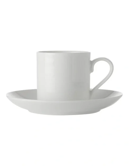 Maxwell & Williams White Basics 100ml Straight Demi Cup & Saucer -Homeware Haven Shop