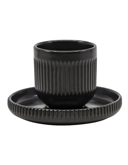 Brae Espresso Cup & Saucer Set Black -Homeware Haven Shop
