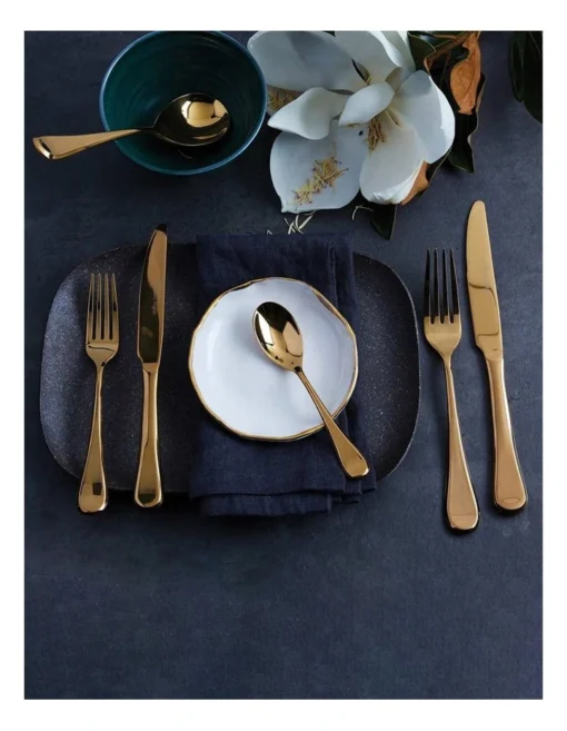 Chelsea 24 Piece Cutlery Set In Gold -Homeware Haven Shop