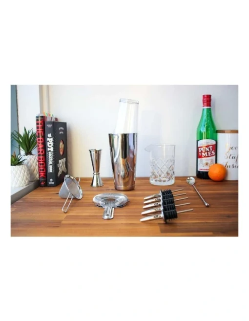 Bartender's Bar Kit With Boston Shaker And Glass -Homeware Haven Shop