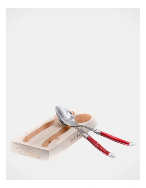 Heritage Laguiole Sophistique 2pce Salad Server Set Red -Homeware Haven Shop
