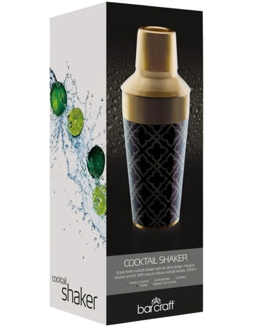 Art Deco Gift Boxed 650ml Cocktail Shaker Silver -Homeware Haven Shop