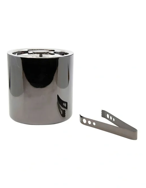 Kennedy Ice Bucket And Tong Set Black -Homeware Haven Shop