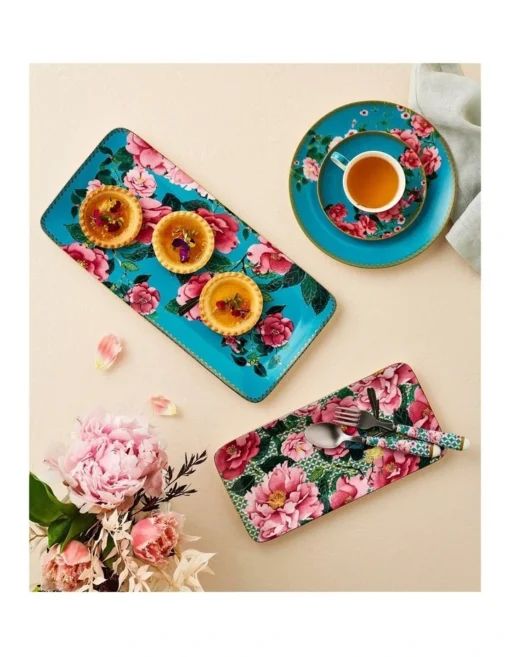Maxwell & Williams Teas & C's Silk Road 25x12cm Rectangle Platter Gift Boxed Aqua -Homeware Haven Shop