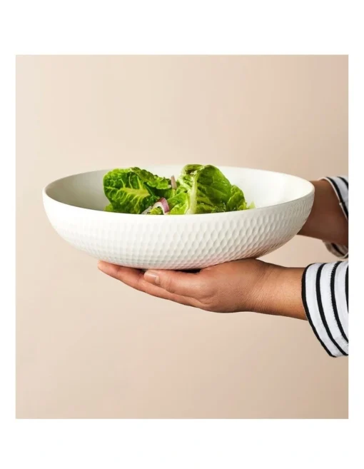 Maxwell & Williams White Basics Diamonds 28cm Round Serving Bowl White -Homeware Haven Shop
