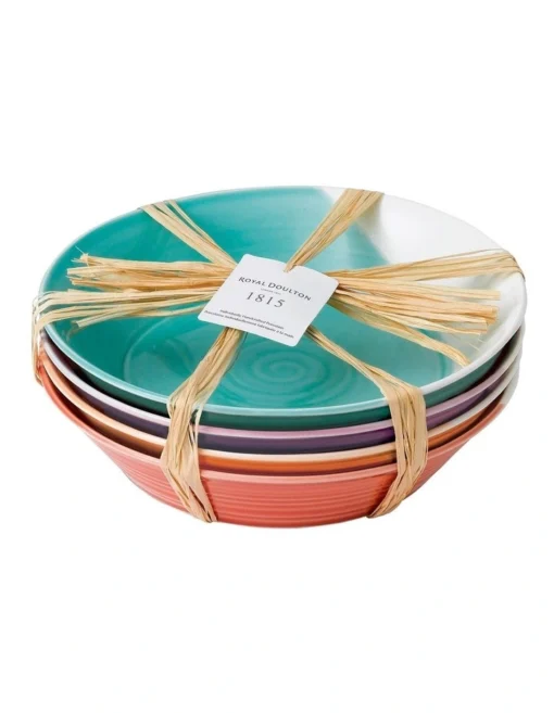 Royal Doulton 1815 Bright 22.5cm Set Of 4 Pasta Bowls -Homeware Haven Shop