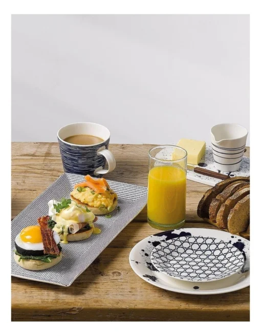 Royal Doulton Pacific 23.5cm Set Of 6 Mixed Plates White/Blue -Homeware Haven Shop
