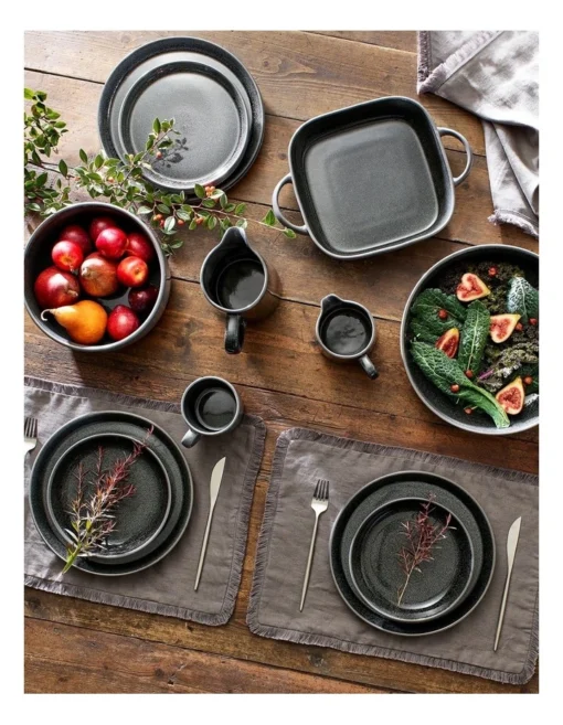 Esperance 20.5cm Side Plate Charcoal -Homeware Haven Shop