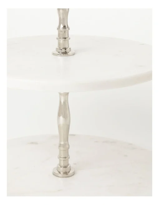 Heritage Marble 30cm 2 Tier Cake Plate -Homeware Haven Shop