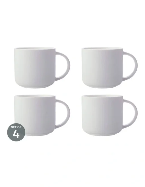 Maxwell & Williams White Basics Mug 440ML White Set Of 4 -Homeware Haven Shop