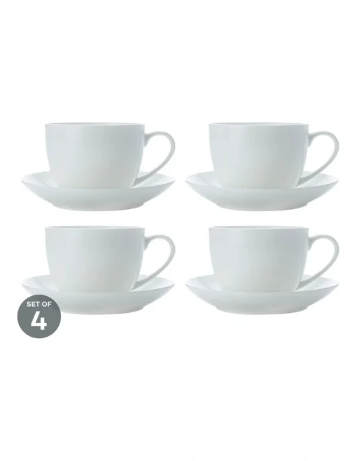 Maxwell & Williams Cashmere Cup & Saucer 230ML Set Of 4 -Homeware Haven Shop