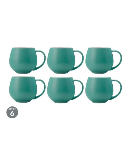 Maxwell & Williams Tint Snug Mug 450ML Aqua Set Of 6 -Homeware Haven Shop