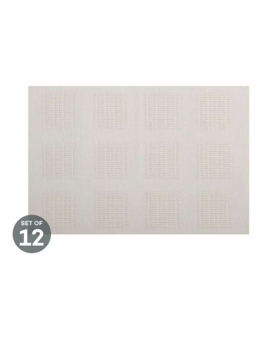 Maxwell & Williams Placemat 45x30cm White Squares Set Of 12 -Homeware Haven Shop