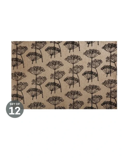 Maxwell & Williams Table Accents Burlap Placemat 45x30cm Black Set Of 12 -Homeware Haven Shop