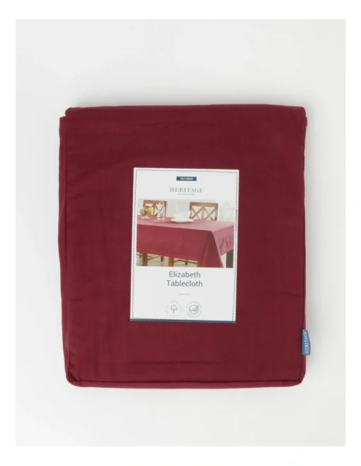 Heritage Elizabeth Hemstitch Tablecloth Berry -Homeware Haven Shop