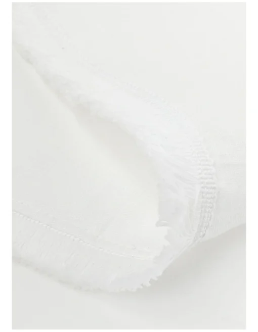 Fringed Linen Placemat In White -Homeware Haven Shop