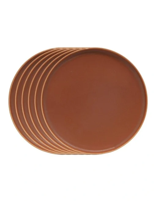 Hue Side Plate Rust Set Of 6 20cm -Homeware Haven Shop