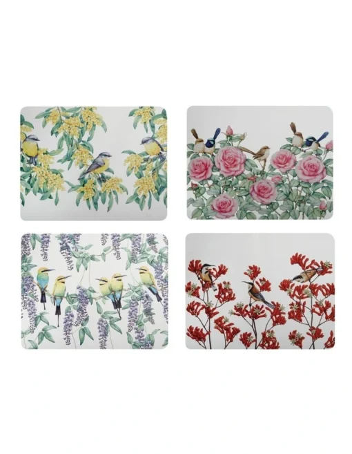 Maxwell & Williams Royal Botanic Gardens Garden Friends 34x26.5cm Set Of 4 Gift Boxed Cork Back Placemat -Homeware Haven Shop