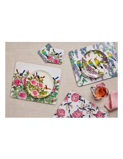 Maxwell & Williams Royal Botanic Gardens Garden Friends 34x26.5cm Set Of 4 Gift Boxed Cork Back Placemat -Homeware Haven Shop