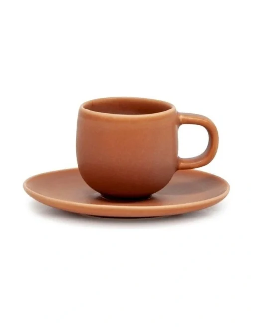 Hue Espresso 85ml Cup & Saucer Set Rust -Homeware Haven Shop