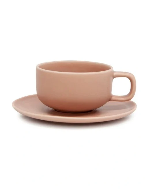 Hue 200ml Tea Cup & Saucer Set Blush -Homeware Haven Shop