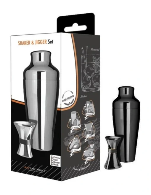 Shaker & Jigger Set Platinum Black -Homeware Haven Shop