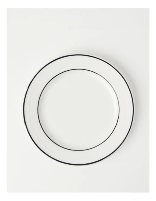 Heritage Ribbed 12pc Dinner Set With Blue Rim -Homeware Haven Shop