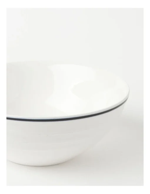 Heritage Ribbed 12pc Dinner Set With Blue Rim -Homeware Haven Shop
