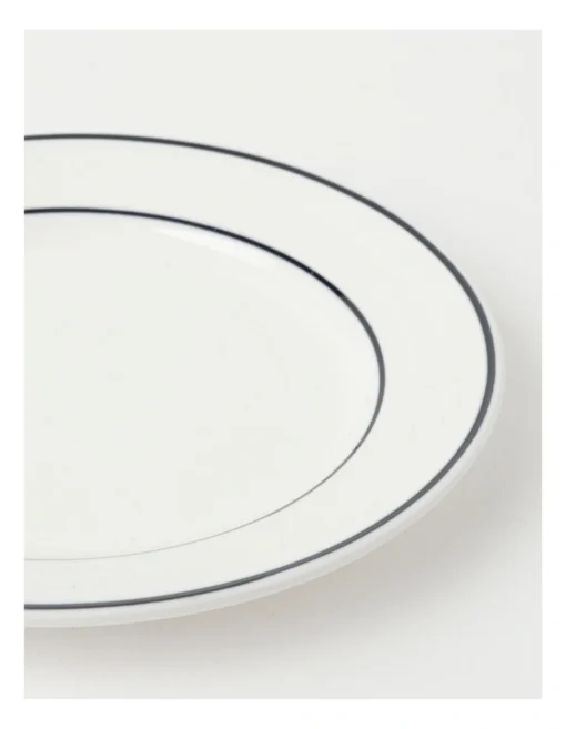 Heritage Ribbed 12pc Dinner Set With Blue Rim -Homeware Haven Shop