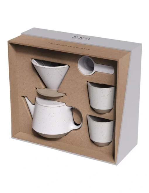 Robert Gordon Ritual Collection Coffee Set Speckled White With Raw Speckled Clay -Homeware Haven Shop