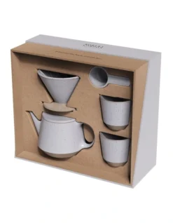 Robert Gordon Ritual Collection Coffee Set Matt Grey Blue With Raw Speckled Clay -Homeware Haven Shop 829393030 3 720x928