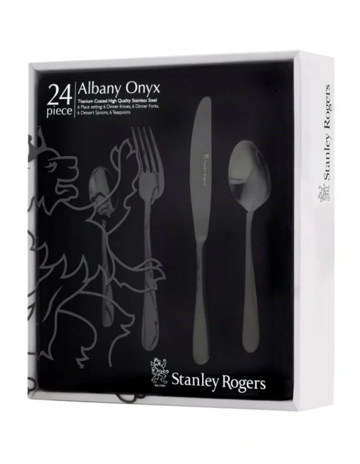 Albany 24 Piece Cutlery Set In Onyx -Homeware Haven Shop