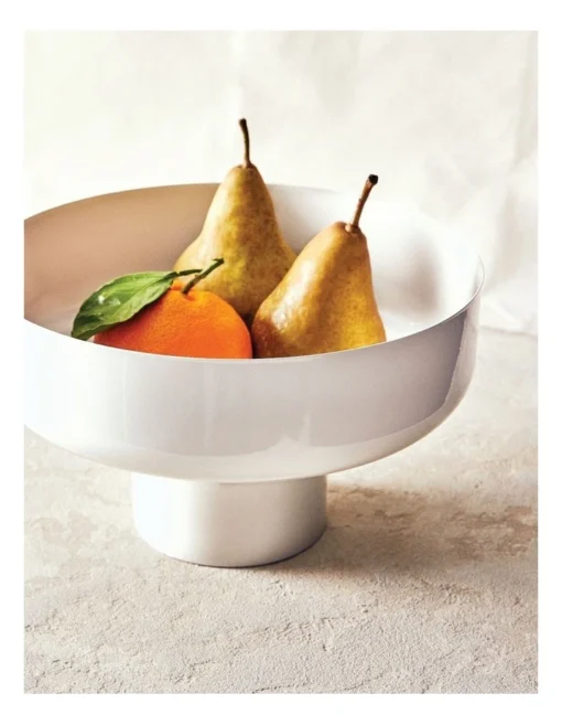 Amana Footed Fruit Bowl 26cm White -Homeware Haven Shop