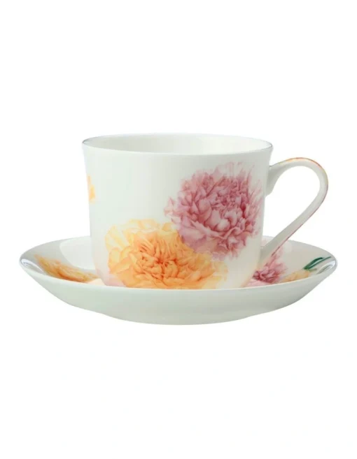 Maxwell & Williams Katherine Castle Floriade Breakfast Cup & Saucer 480ML Carnation Gift Boxed -Homeware Haven Shop