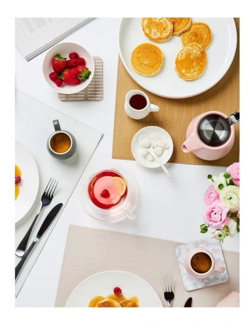 Maxwell & Williams Table Accents Leather Look Alligator Placemat 43x30cm In Ecru -Homeware Haven Shop