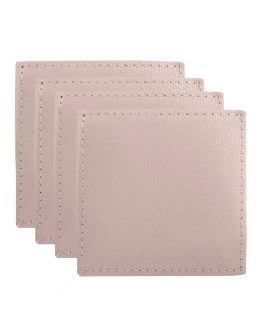 Maxwell & Williams Table Accents Leather Look Cowhide Coaster Set Of 4 In Salt -Homeware Haven Shop