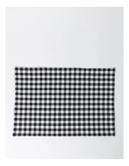 Heritage Gingham Placemat Set Of 4 In Black -Homeware Haven Shop
