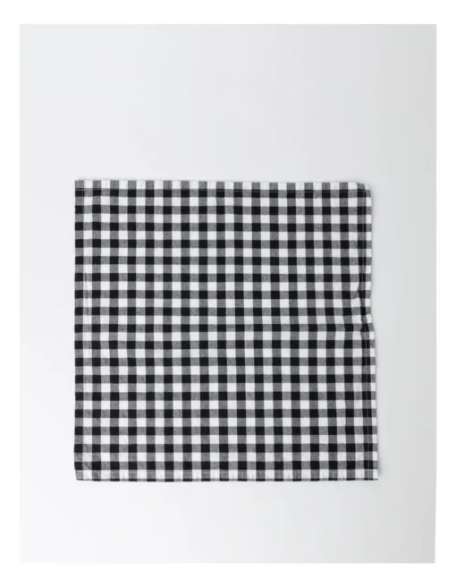 Heritage Gingham Napkin Set Of 4 In Black -Homeware Haven Shop