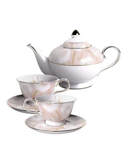 Robert Gordon X Louise Jones High Tea Set 5 Pieces (Teapot, 2 X Cup & Saucers) Blush -Homeware Haven Shop