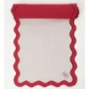 Heritage Florence Scalloped Edge Table Runner In Red And White -Homeware Haven Shop 866999440 1 720x928