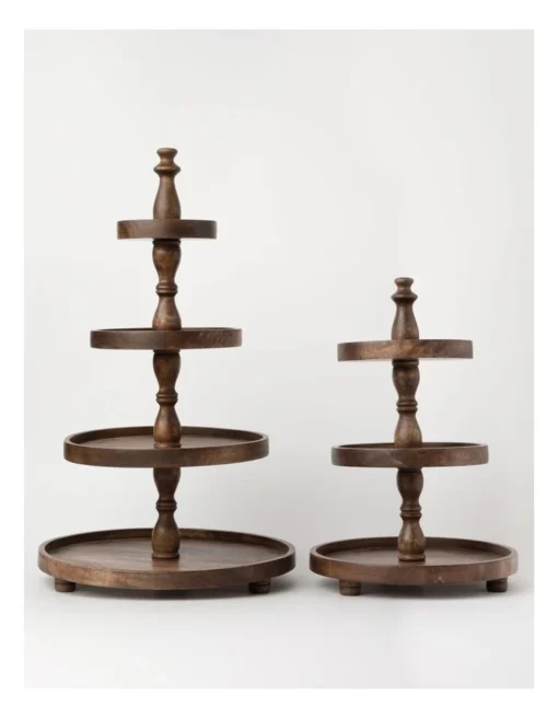 Heritage Wooden 3-Tier Stand 30x46cm In Walnut -Homeware Haven Shop