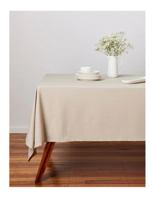 Maxwell & Williams Cotton Classics Rectangular Tablecloth 230x150cm Pebble -Homeware Haven Shop