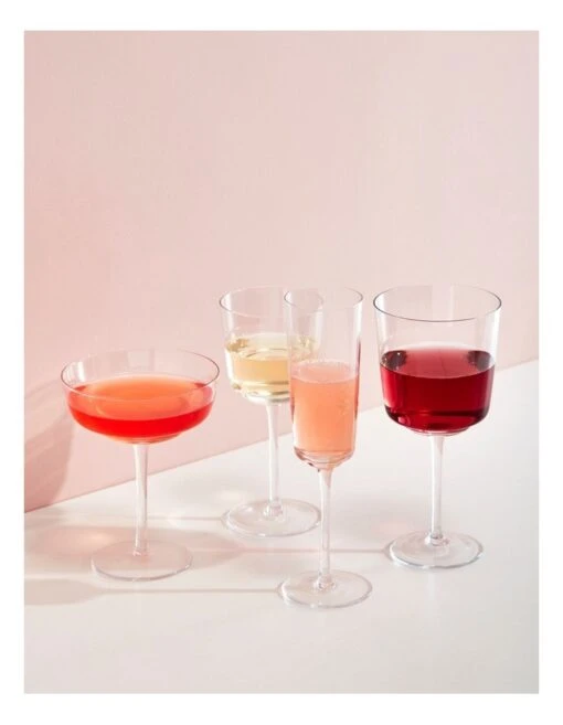 Staggered White Wine Glass Set Of 4 -Homeware Haven Shop