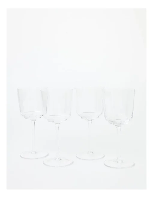 Staggered White Wine Glass Set Of 4 -Homeware Haven Shop