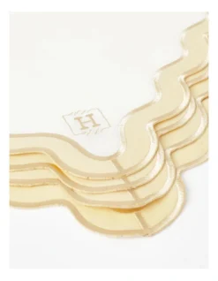 Heritage Florence Scalloped Edge Napkins Set Of 4 With Gold Rim -Homeware Haven Shop 896720860 3 720x928