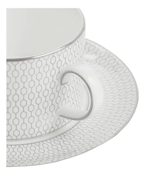 Wedgwood Gio Platinum Teacup & Saucer -Homeware Haven Shop