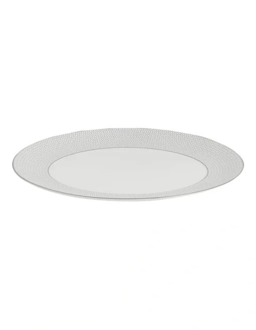 Wedgwood Gio Platinum Oval Platter 33cm In White -Homeware Haven Shop